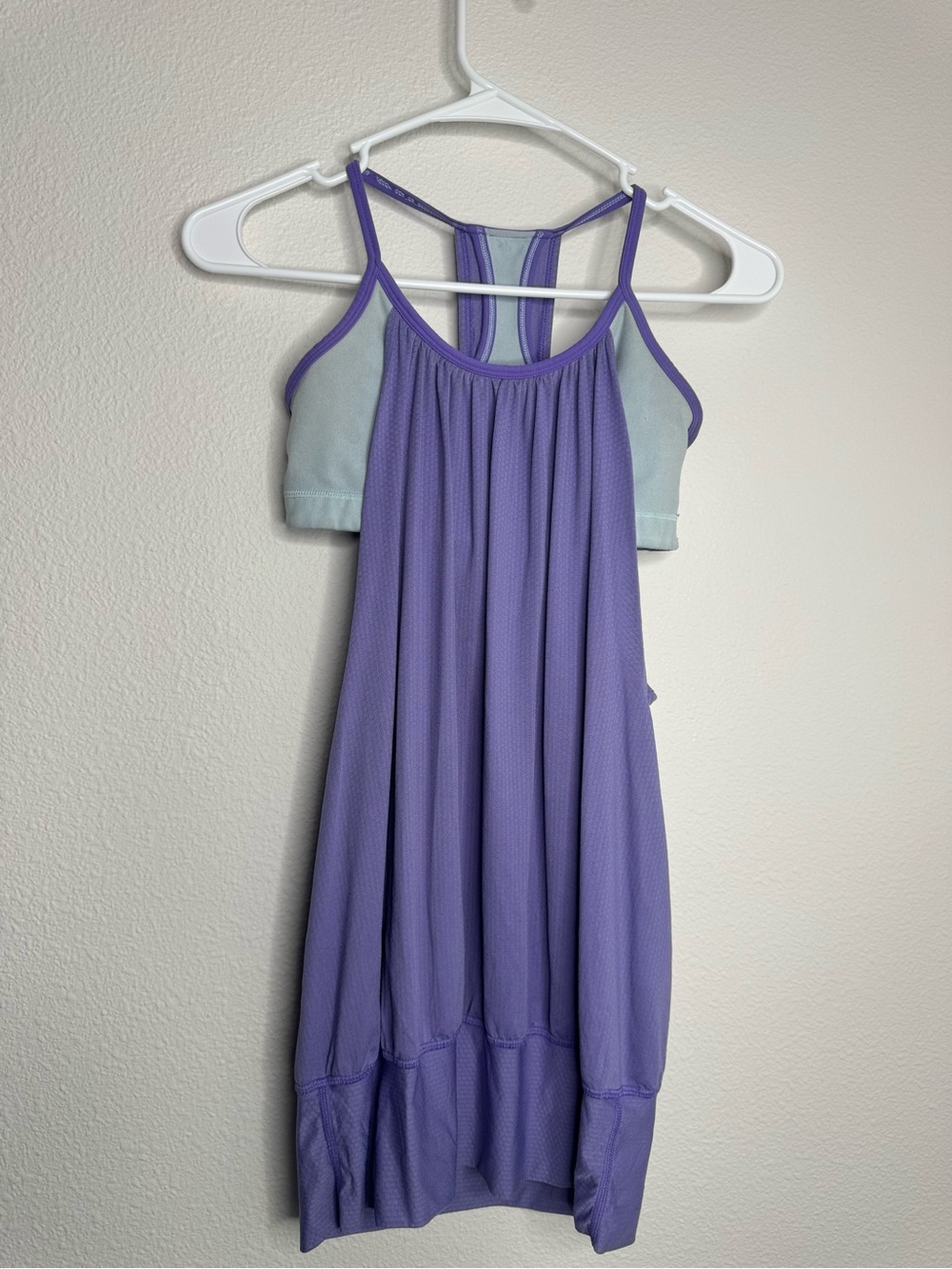 Lululemon Lavender Active Top with Light Blue Bra